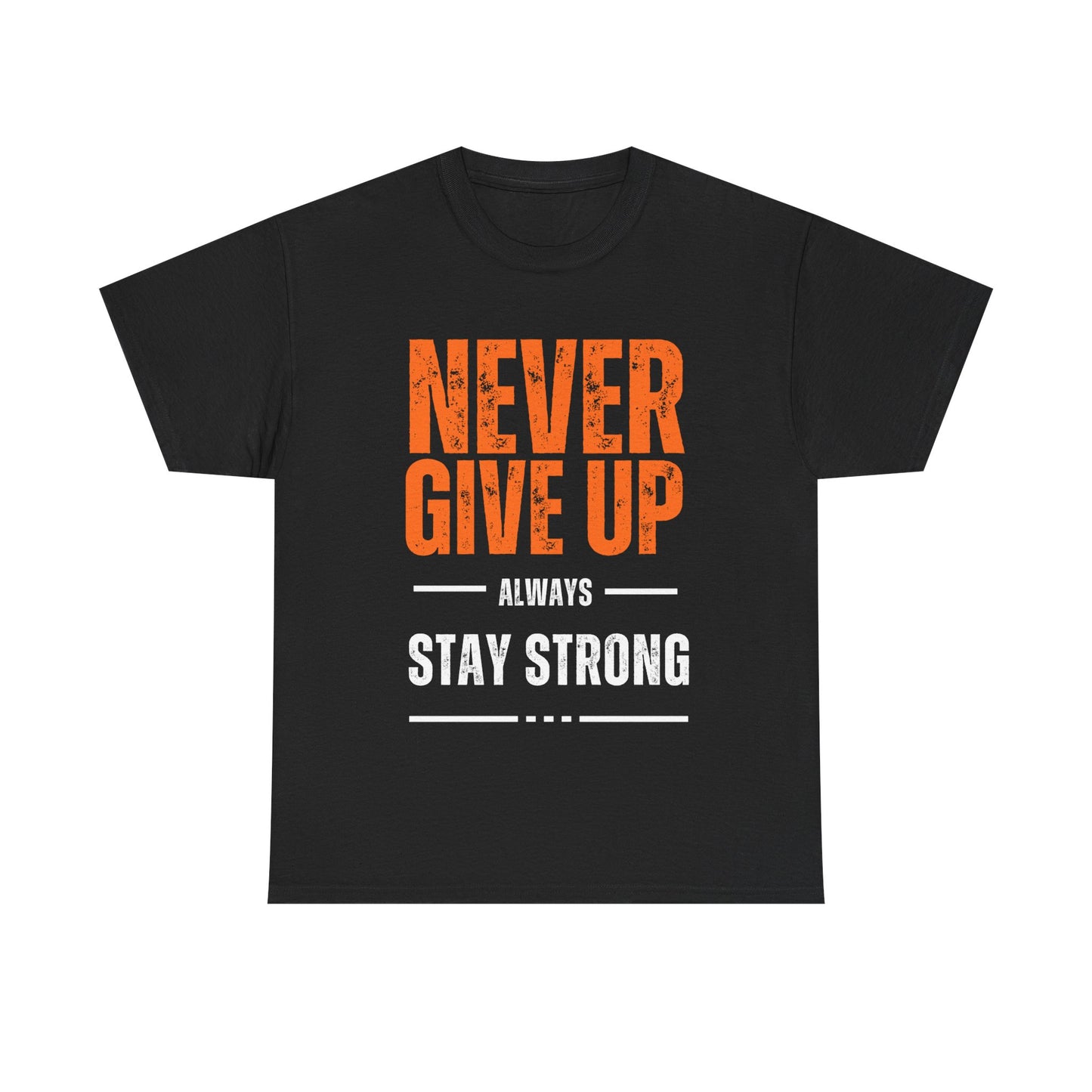 Unisex Heavy Cotton Tee - 'Never Give Up' Motivational Shirt